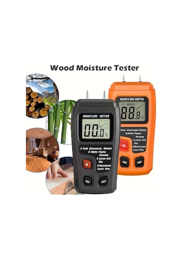 Chuangyinshop Portakal 0-99,9% Ahşap Nem Ölçer, Büyük Ekranlı Lcd Dijital Göstergeli El Tipi