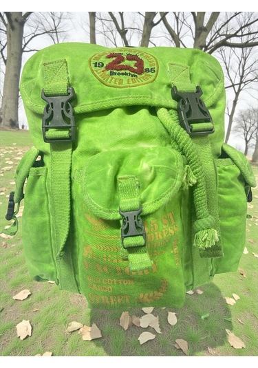 Kaliteli Tek Gözlü Vintage Disayn Unisex Sırt Günlük Okul Gezi Kamp Trekking Çantası Kc Ahtapot Bag Haki Yeşil