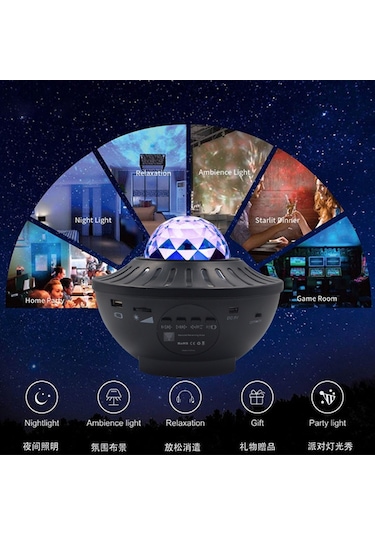 Ximistore9 Evren Projeksiyonlu Bluetooth Şarjlı Yıldız Işığı - Romantik Atmosfer Aydınlatma
