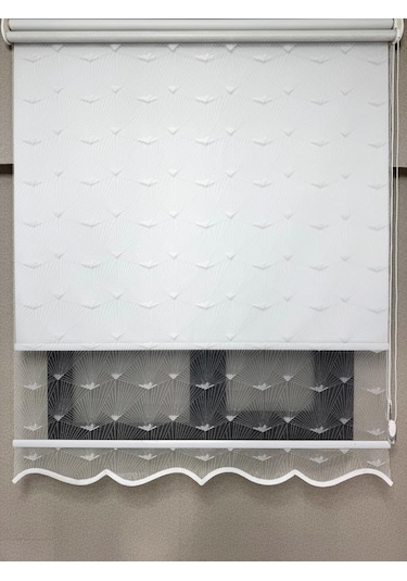 Bbb Blackout Işık Geçirmez Çift Mekanizmalı Tül Stor Perde Beyaz Ts1095bl Beyaz