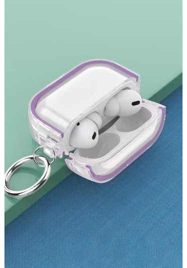 Movenchy Apple   Uyumlu  Airpods Pro 2 2.nesil Shiny Şeffaf Kılıf - Beyaz