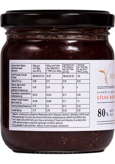 Atiye Laçin Çilek Marmelatı 220 G