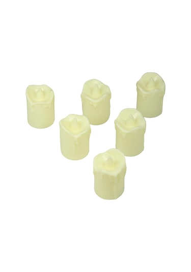 Pilli Kütük Mum 1 Adet 5 Cm Beyaz