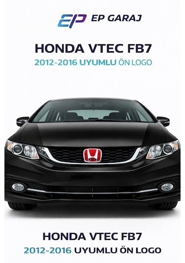 Honda Civic Fb7 2012-2016 Model Uyumlu  Ön Panjur Logo
