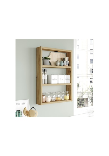 Robinhome Robin Home Marla 3'Lü Duvar Rafı Mutfak Banyo Rafı Keçe Ma1-Ke