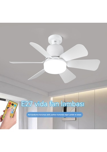Üçtonlu Sessiz Vidalıkküçük Fan Lambası Beyaz