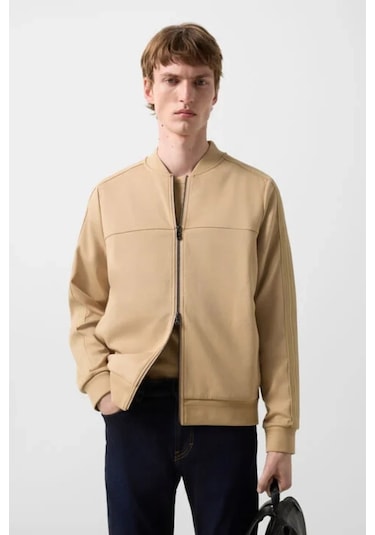 Bogner Lennox Jersey Lüks Sportif Stil, Erkek Ceket Camel