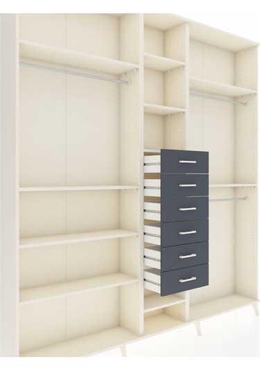 Arges Dolap 10 Raflı 6 Çekmeceli 3 Askılı 220x30x243 Aytaşı-aytaşı/antrasit Aytası/antrasıt Arges Dolap 10 Raflı 6 Çekmeceli 3 Askılı 220x30x243 Aytaşı-aytaşı/antrasit Aytası/antrasıt