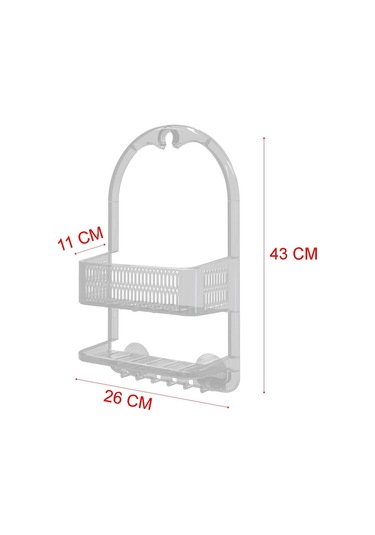 Primanova Ceres Plastik Banyo Duş Rafı Beyaz M-N48-01 Beyaz