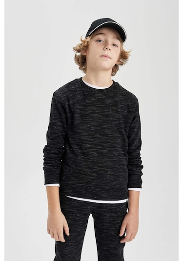 DeFacto Erkek Çocuk Bisiklet Yaka Sweatshirt C0083A823CWBK81