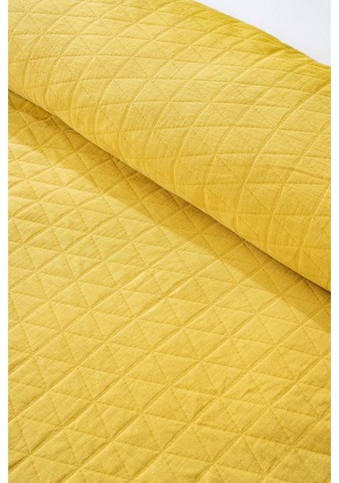 Orella Sarı Çift Kişilik Jakarlı Yatak Örtüsü Takımı 3 Parça Uyku Seti Sarı