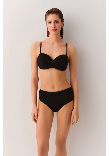 Suwen Yanı Drapeli Bikini Alt Sbn25275012 Siyah