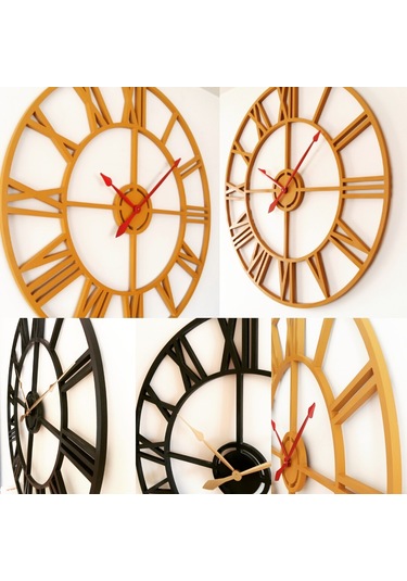 Büyük Duvar Saati Siyah