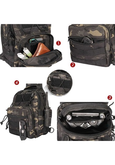 Oxford 600d Kumaş Omuz-göğüs Çantası Kamuflaj Kamuflaj