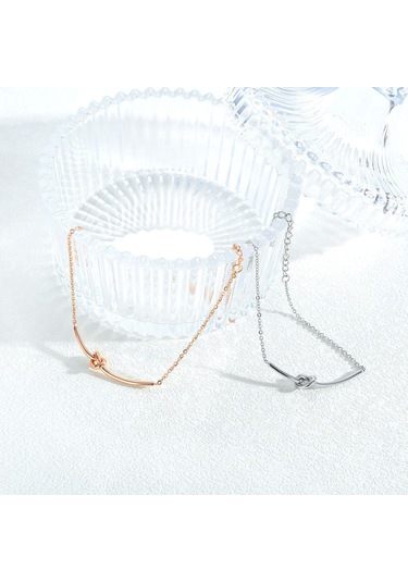 Rose Gold Opk Moda Titanyum Çelik Bileklik Kadın Bileklik