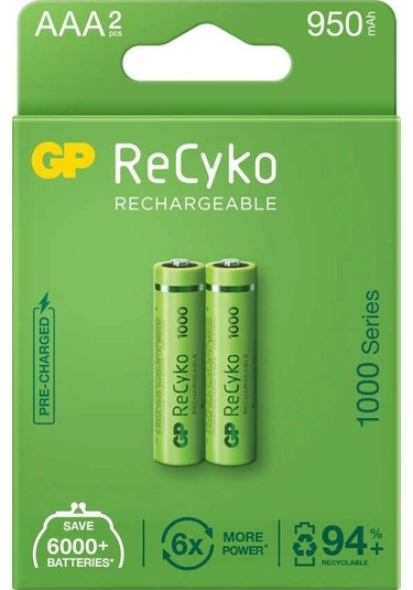 Gp Recyko 950mah Aaa Şarj Edilebilir İnce Kalem Pil 2'li Paket