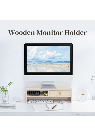 Sones Orıco Msr-02-wd-bp Ahşap Desenli Bilgisayar Monitörü Tutucu, Boyut: 50 X 20 X 13,5 Cm