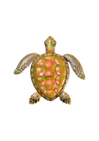 Yifomall Altın Sarı Deniz Kaplumbağası Duvar Dekoru - Profesyonel El İşliği, Kolay Asma, Ev Ofis Dekorasyonu, Deniz Tema Hediyesi Diğer