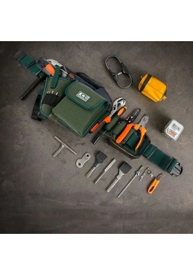 Jeehugo Askeri Yeşil Kalın Canvas Tamir Gereçleri Keti - Profesyonel Montaj Ve Bakım Çok İşlevli Araç Belti Dsf-101