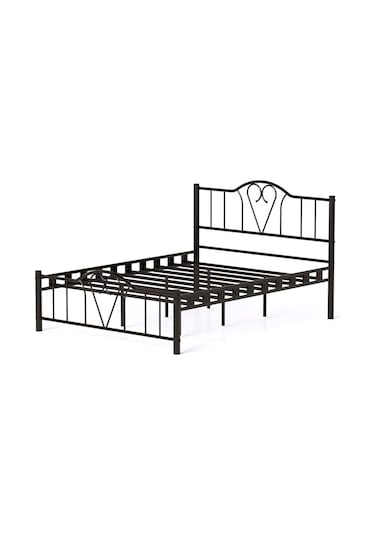 Argimo Orkide Çift Kişilik Ferforje Metal Karyola Siyah 140 x 190