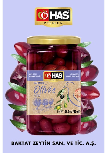 Has Premium Çekirdeksiz Kalamata Zeytin 850 G