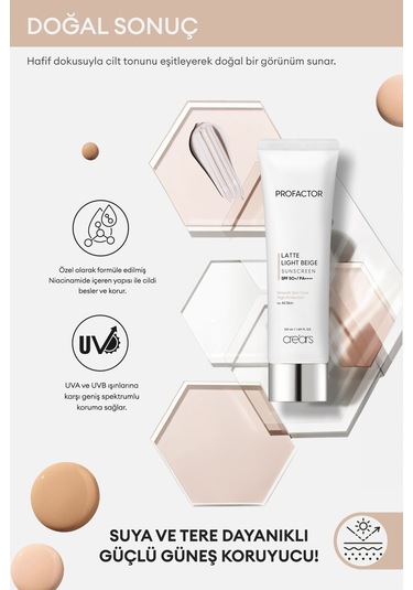 Cre'ars Profactor Lette Sunscreen Light Beige SPF50+ 50 ML