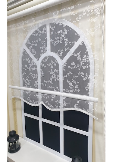 Storburada Beyaz Tül Ve Ekru Stor Çift Mekanizmalı Stor Perde Alüminyum Kasalı Stb4003 Beyaz