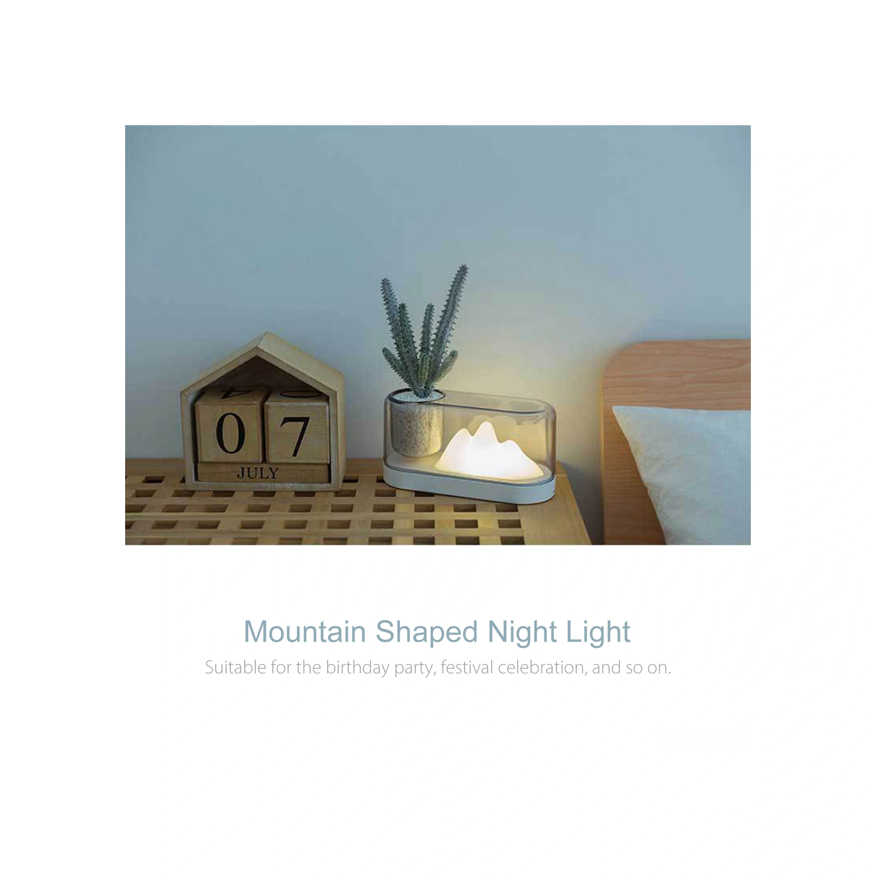 Kosona Dağ Şekilli Şarjlı Led Gece Lambası - 3 Renk Seçeneğiyle Yumuşak Işık, Ev Dekorasyonu Ve Çocuk Odaları İçin