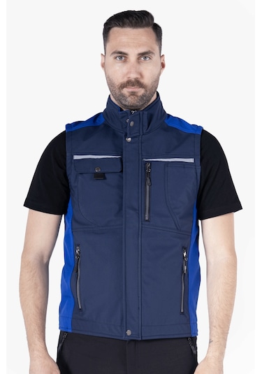 Softshell Yelek Lacivert - Saks Mavi