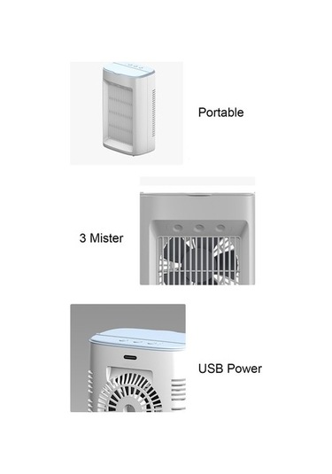 Usb Masa Fanı Taşınabilir Klima Fanı Su Soğutma Fanı 8757 Beyaz