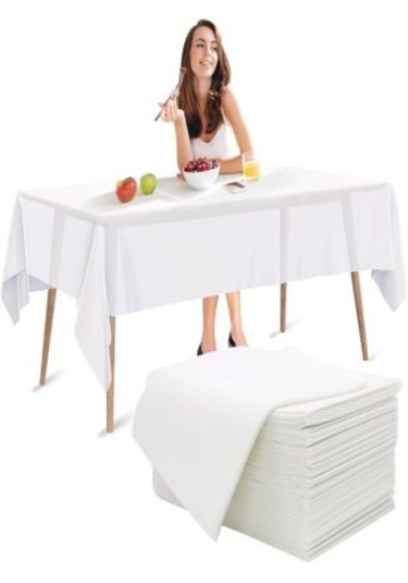 Tek Kullanımlık 3 Adet Beyaz Renk Masa Örtüsü