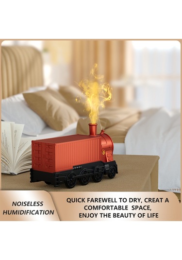 Ruicoo "retro Tren Şeklinde 300ml Ultrasonik Nemlendirici, 8 Renkli Led Ve Uzaktan Kumandalı"