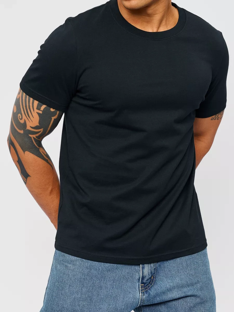 Otk Proızvodstvo Temel Tişört Düz Pamuk 197805470 Siyah