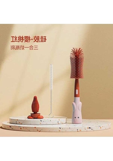 Flybuy Bebeğe Özel Süt Şişesi Fırçası, Bebek Silikon Şişe Temizleme Fırçası, Pipet Fırçası, Güvenli Ve Dayanıklı