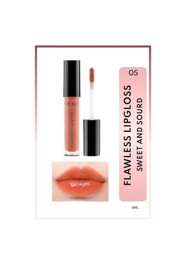 Note Cosmetique Flawless Lipgloss Nemlendirici Dudak Parlatıcısı - 05 Sweet And Sour - Turuncu