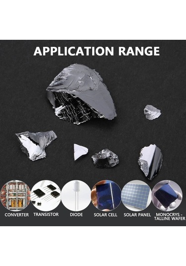 Fortunelane Yüksek Saf Monokristal Silisyum Blok 99.99%, Yarıiletken, Güneş Paneli Ham Maddesi - 50 Gram