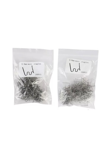 100+100 Adet 0,6mm-0,8mm Dalgalı Tip Plastik Kaynak Zımba Teli