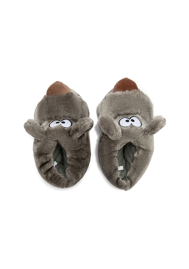 Twigy Fibert EE0522 Erkek Hayvanlı Panduf Gri 40/45 Gri