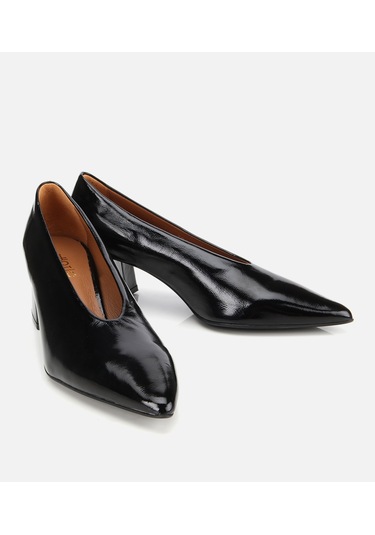 Hotiç Kadın Rugan Deri Siyah Yumuşak Dokulu Kalın Topuklu Ayakkabı 01ayh315500a100 Siyah