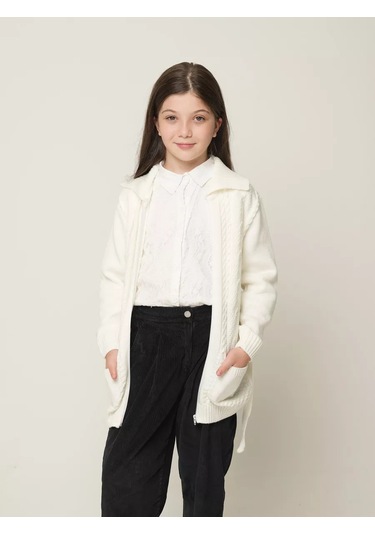 Sıgnora Style Kız Çocukları İçin Okul Hırka 174562162 Beyaz