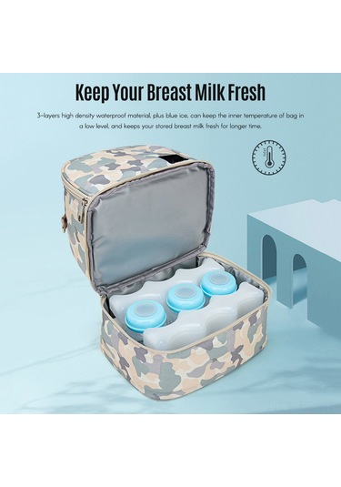 Dianziye Pembe Anne Sütü Saklama Çantası - 3 Katlı Isı Yalıtımlı, Çift Omuz/tek Omuz/el Taşıma, Pratik Ceplerle, Günlük Çanta Veya Piknik Çantası Olarak Kullanılabilir Pembe