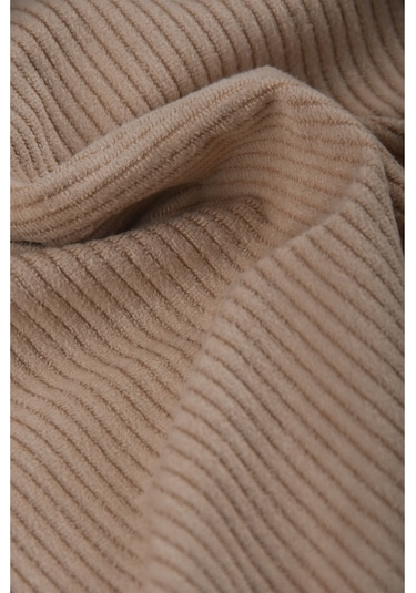 Deepsea Erkek Bej Kadife Fitilli Rahat Kesim Gömlek Yumuşak Dokulu Likralı Kadife Gömlek 2600758 Bej