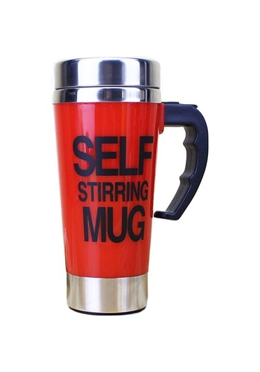 Dancemonkey Cbtx Fx-589 400ml 304 Paslanmaz Çelik Otomatik Karıştırmalı Kahve Fincanı Kırmızı, Kahve Keyfi Kırmızı