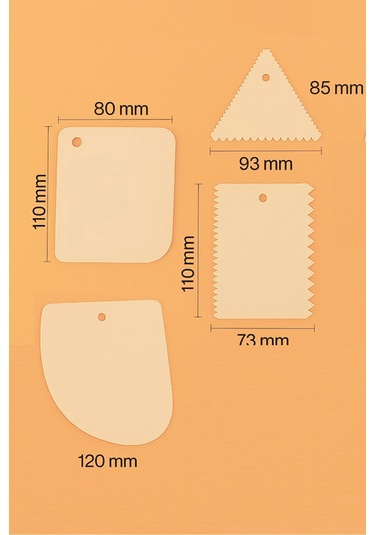 4'lü Set Hamur Kesme Ve Şekillendirme & Pasta Şekil Verme Aparatı - Krem Krem