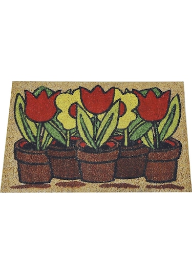 Çiçek Desenli Kauçuk İç Ve Dış Kapı Önü Paspası 45x70