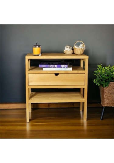 Doğal Ahşap Çekmeceli Komodin 1. Sınıf Masif Çam Ağacı Doğal Ahşap Çekmeceli Komodin 1. Sınıf Masif Çam Ağacı