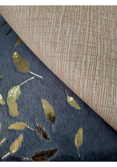 Yaprak Antrasit Tavşan 2li Altın Varaklı Kumaş Soft Gold Peluş Ba Antrasit