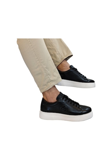 Voyager 6204 Siyah-beyaz Hakiki Deri Erkek Ayakkabı Siyah - Beyaz