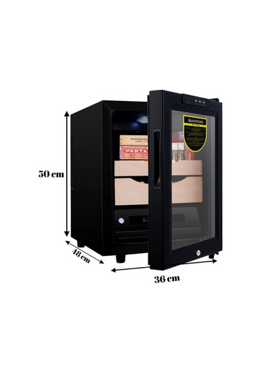 Quantoro Qcc-43 Elektronik Nemlendirme & Soğutmalı Siyah Puro Dolabı - Qtr-006