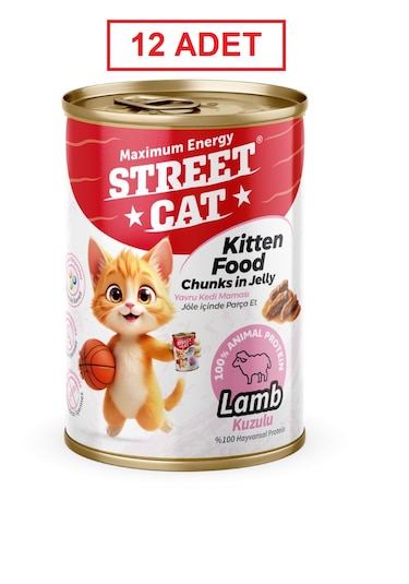 Street Cat Chunks İn Jelly Kuzu Etli Kitten Kedi Konserve 400gr 12li